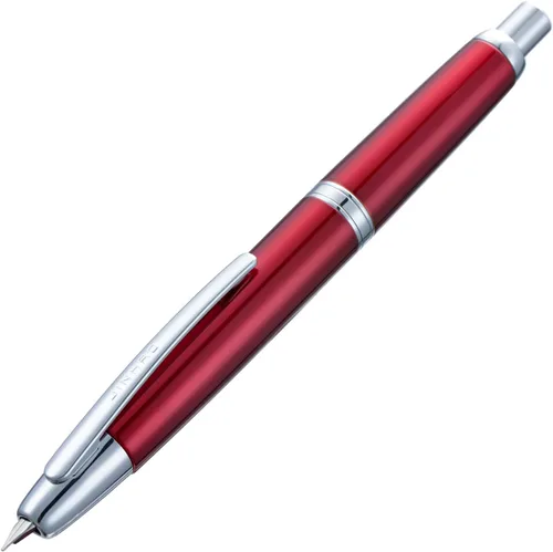 Vista 50 de Jinhao 10 Press Pluma estilográfica con caja, punta mediana retráctil de oro mate cepillado con juego de convertidor de tinta (clip dorado)