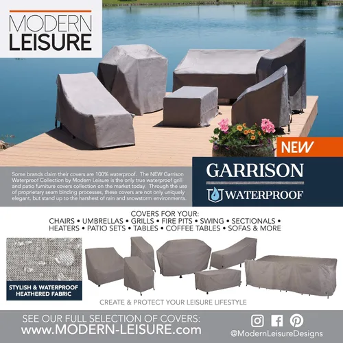 Vista 7 de Modern Leisure Garrison apilable/cubierta de silla de barra con respaldo alto, impermeable, 68.58cmde largo x 68.58cmde ancho x 124.46cmH