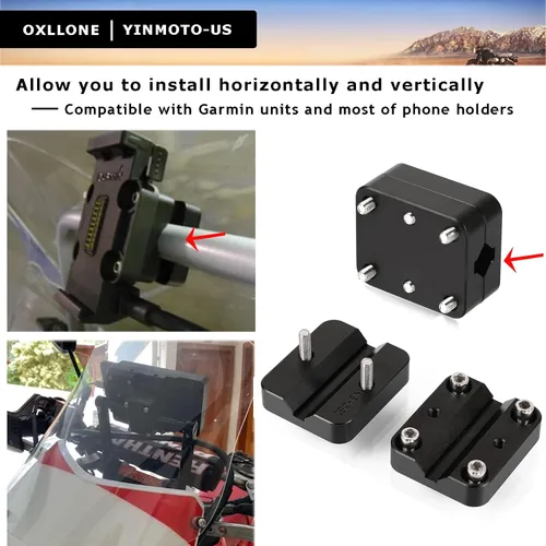 Vista 3 de Tenere 700 Navigator Holder 0.472 in/0.630 in GPS Soporte de teléfono móvil AMPS para R1200GS LC ADV R1250GS S1000XR CRF1000L F800GS (negro)