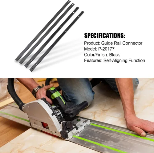 Vista 2 de Kit de conectores de riel de guía, P-20177 para sierra de riel Makita, cortes largos, compatible con accesorios de riel de cortina Festool