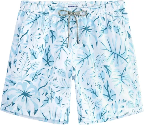 Vista 28 de maamgic Traje de baño para hombre, de secado rápido, con forro de malla, divertido traje de baño de 7 pulgadas Raya azul