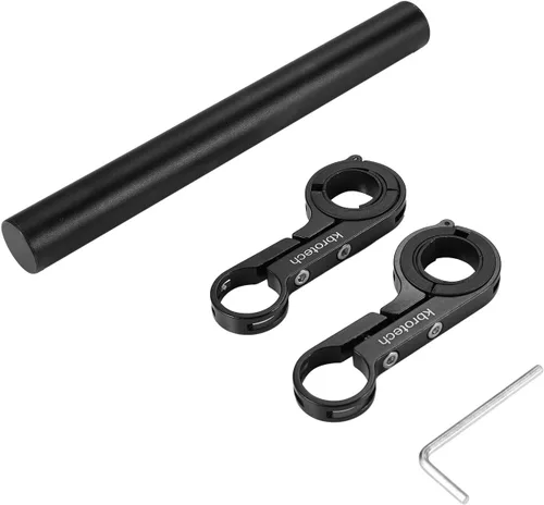 Vista 4 de Extensor de manillar de bicicleta, extensión de manillar doble, soporte de montaje de fibra de carbono con soporte de aleación de aluminio, ahorro