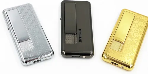 Vista 8 de Encendedor USB con resistencia NEW FOCUS - Encendedor de cigarrillos sin llama recargable - Luxor Gold