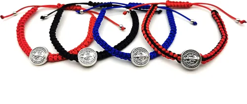 Vista 2 de BONITTER 612 PCS Virgin MarySaint BenedictSaint Jude bracelet Rosary Handmade Red Knot String Bracelets Luck bracelet Men Or Women As Gifts and Used