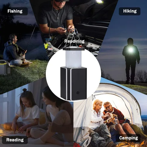 Vista 7 de Linterna solar LED recargable de emergencia, recargable solar blanca, tipo C recargable, generación de energía de manivela de luces de emergencia