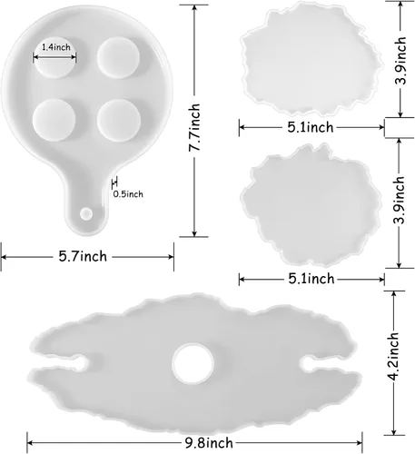 Vista 3 de Geiserailie 4 piezas de soporte para copas de vino, molde de resina, bandeja de servir, molde epoxi, estante de vino, plantilla de silicona, soporte
