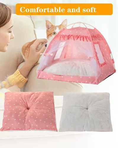 Vista 6 de Casa de la tienda de campaña de la princesa del gato, camas lindas