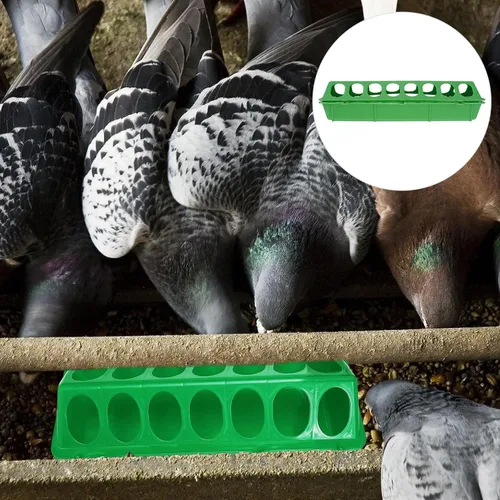 Vista 2 de DOITOOL Comedero de plástico para aves de corral con tapa abatible, 3 unidades, para palomas, codornices, patos, aves, bandeja de alimentación