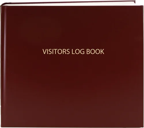 Vista 4 de BookFactory Visitor Log Book Register, Black, Hardbound, 120 Pages Negro