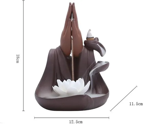 Vista 2 de Zen Ornaments - Quemadores de incienso de mano de Buda Retorno, soporte para quemador de incienso de estatua de loto, decoración del hogar