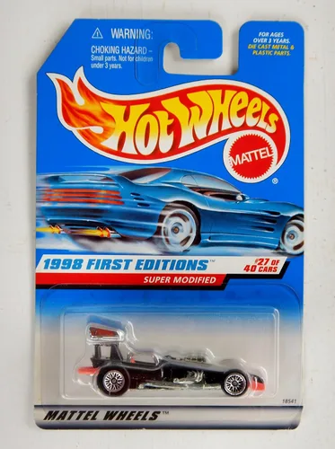 Vista 2 de 1998 - Mattel / Hot Wheels - Super Modified (negro) - Primeras ediciones de 1998 N.º 27 de 40 coches - Coleccionista #664 - MOC - Fuera