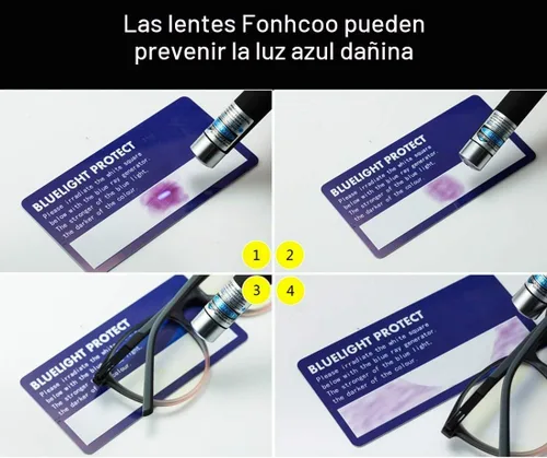 Vista 4 de FONHCOO Gafas de bloqueo de luz azul, antirayos azules, para juegos de computadora, ligeras, antirreflejos, antifatiga ocular
