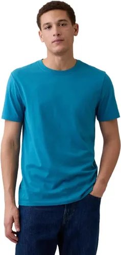 Vista 74 de Camiseta de cuello redondo Gap para hombre, mangas cortas, estilo casual Negro