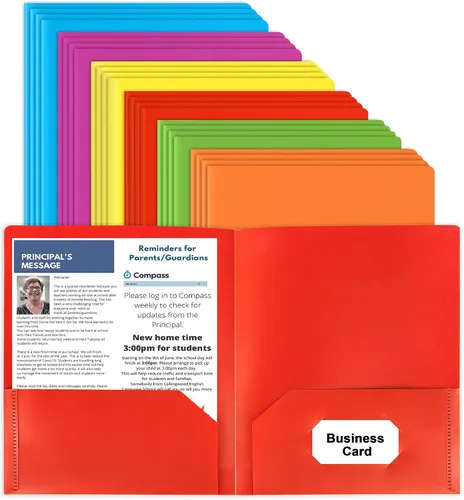 Vista 11 de 5 carpetas de archivos con bolsillos, carpetas de archivos de color papel para documentos