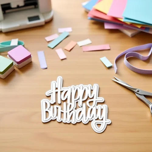 Vista 4 de Troqueles de corte de metal de feliz cumpleaños, para álbumes de recortes, álbum de fotos papeCraft para hacer tarjetas, herramienta de grabado