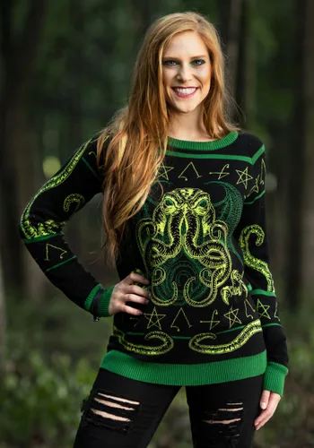 Vista 2 de Suéter de Halloween Rabia de Cthulhu para Adultos Multicolor