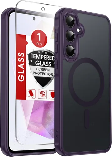 Vista 309 de LeYi Funda para teléfono Samsung-S23: protector de pantalla e imán MagSafe Púrpura