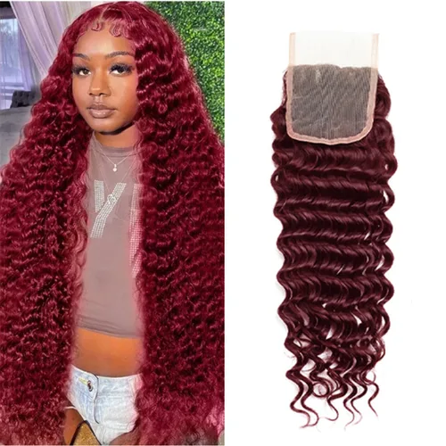 Vista 15 de Cabello humano virgen brasileño degradado 30 con cierre de encaje 4x4, 100% cabello virgen humano sin procesar, línea capilar prearrancada, cierre