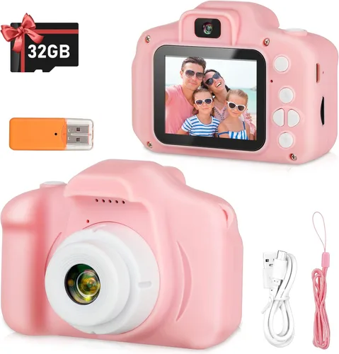 Vista 10 de Zeacool Cámara para niños, cámara de video digital HD, juguetes para niños de 3 4 5 6 7 8 9 años para niños/niñas, cámara selfie para niños, regalos