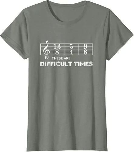 Vista 13 de Musician - Camiseta con texto en inglés "These are Difficult Times", talla S