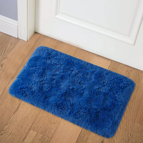 Vista 2 de Kelarea - Alfombra azul marino para dormitorio, de 2 x 3 pies, alfombra mullida y esponjosa para sala de estar, alfombra pequeña y suave