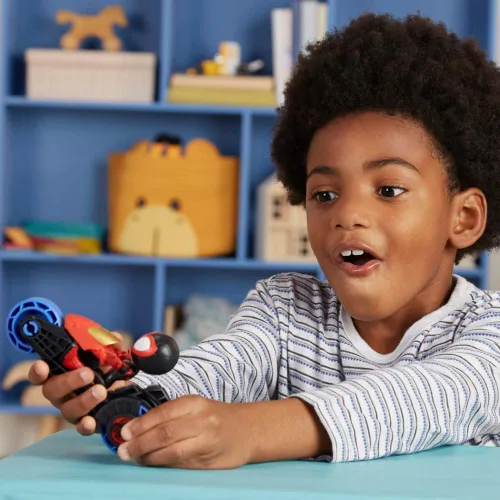 Vista 7 de Spidey y sus increíbles amigos Miles Morales figura de acción con motocicleta de juguete, juguetes preescolares, para niños a partir de 3 años