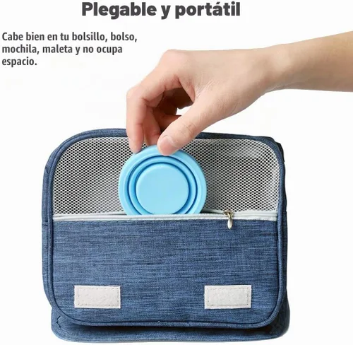 Vista 3 de Guissi Taza plegable compacta de silicona, taza plegable reutilizable de grado alimenticio con tapas, juego de bebida retráctil expandible