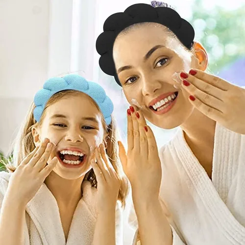 Vista 3 de Diademas de cuidado de la piel para el lavado facial, diademas de spa para lavar la cara, suaves diademas de cuidado de la piel y maquillaje