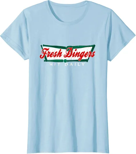 Vista 22 de Camiseta divertida de béisbol y softbol Don't Bunt Hit Fresh Dingers, Negro