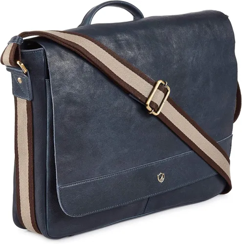 Vista 9 de Bolso de cuero real para computadora portátil, para hombres y mujeres, estilo vintage, estilo mensajero, bolso de hombro hasta 16 pulgadas
