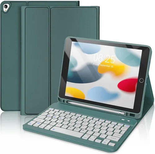 Vista 21 de Funda con teclado táctil para iPad de 9ª/8ª/7ª generación de 10.2 pulgadas, Pro 10.5, Air 3ª generación, funda inteligente con soporte para lápices