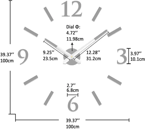 Vista 3 de VANGOLD Reloj de pared para decoración de sala de estar