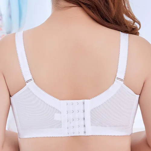Vista 3 de Sujetadores push up para mujer, talla grande, encaje floral, con aros, copa suave, brasier diario