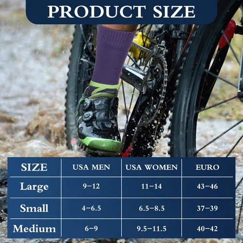 Vista 2 de 2 Pairs Waterproof Socks Unisex Waterproof Breathable Socks Outdoor Skiing Hiking Wading Fishing Socks for Men Women