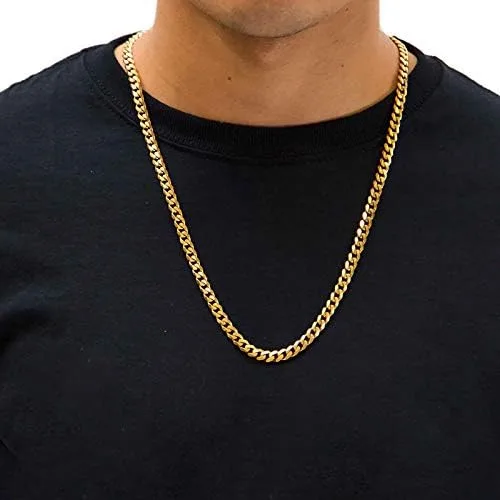 Vista 5 de QS Jewels Cadena de eslabones cubanos Miami de 0177in chapado en oro de 18 quilates cadena de acero inoxidable para hombres y mujeres joyería