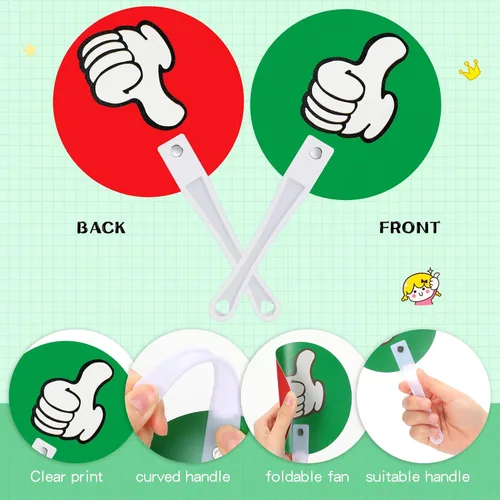 Vista 5 de Macarrie - Paquete de 30 palas para votar en el aula Handy Teacher Classroom Event Supplies, Green Red Yes or No Paddles, True False Sign for