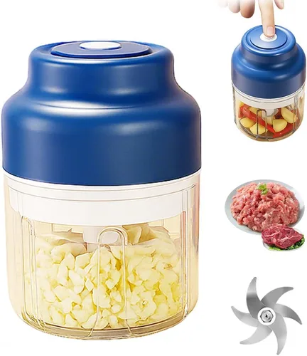 Vista 12 de 2026 Mejora Eléctrica Mini Picador de Ajos, Procesador de Alimentos Portátil con Carga USB y Picador de Vegetales, Molinillo de Verduras para Ajos