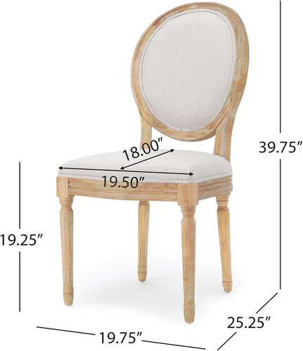 Vista 3 de Christopher Knight Home Phinnaeus Silla de comedor de tela beige de poliéster (juego de 2), juego de 2 piezas