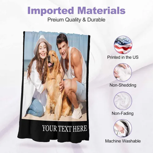 Vista 6 de Mantas personalizadas con fotos, 1 foto, manta personalizada, regalos personalizados para mamá, papá, pareja, novia, novio, esposa, marido, 8 tamaños
