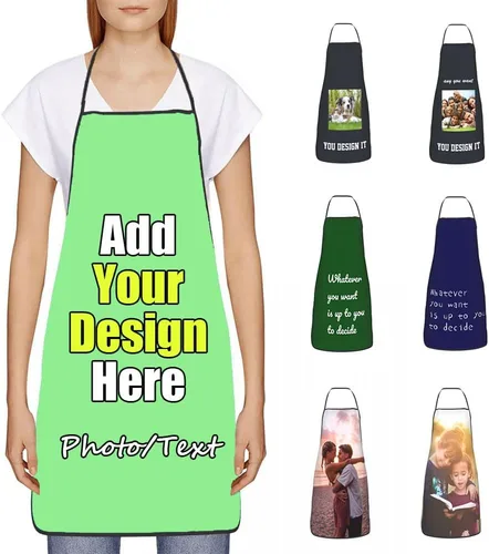 Vista 31 de Delantal Personalizado, Diseña Tu Propio Delantal de Cocina para Cocinar, Sube Tus Fotos Favoritas Logo, Añade Cualquier Nombre o Texto