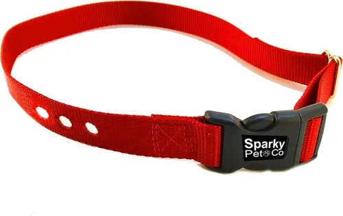 Vista 7 de Sparky Pet Co Perro cerca E collar receptor resistente Nylon 1" 3 agujeros consecutivos correa para todos los sistemas de collar e marrón