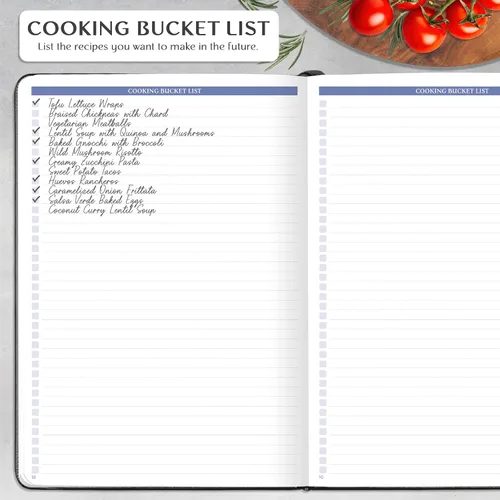 Vista 5 de Legend - Libro de recetas familiar en blanco para escribir tus propias recetas, diario de cocina vacío, cuaderno de cocina personalizado, tapa dura