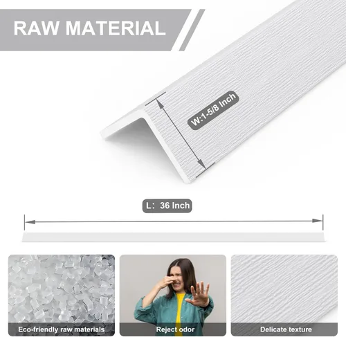 Vista 4 de Protectores de esquina – 4 protectores de esquina de pared blanco con pegamento trasero para seguridad del bebé, esquinas de escalera, protección
