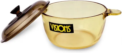 Vista 2 de Visions Olla de vidrio pirocerámico de 2,5 litros con tapa de vidrio, ámbar