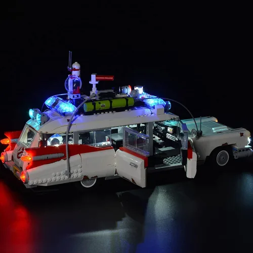 Vista 4 de RC con kit de luz LED de sonido compatible con Lego 10274, kit de iluminación de construcción para (Ghostbusters ECTO-1) modelo de bloques de Rc Con
