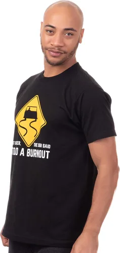 Vista 3 de But Officer, The Sign Said to do a Burnout Funny Car Guy Auto Racing Sarcasmo Joke Graphic Camiseta para hombres y mujeres