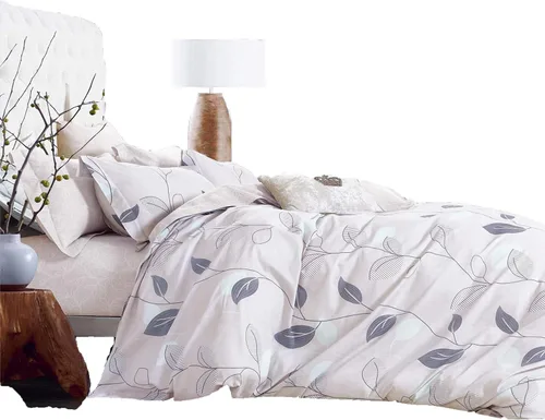 Vista 4 de Swanson Beddings Leafy Vines Floral - Funda de edredón reversible de algodón de 2 piezas y funda de almohada (tamaño individual XL)