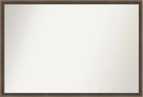 Vista 30 de Amanti Art Brown Bathroom Mirror for Over Sink, 21x33 Custom Made Hardwood Wedge Mocha Rectangle Vanity Mirror, Large Modern Wood Frame, Hangs