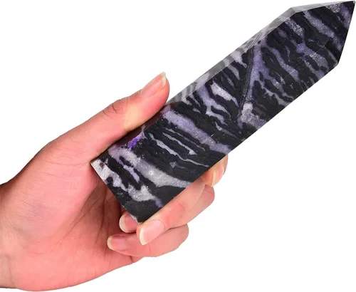 Vista 16 de AMOYSTONE Dream Amethyst - Varita hexagonal con 6 pilares facetados individuales de 0.6-1 libras para reiki, meditación, colección, decoración