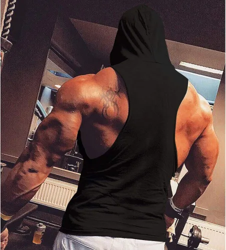 Vista 5 de SZKANI Chaleco de entrenamiento sin mangas con estampado de calavera para hombre